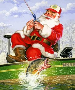 Santa Fishing Diamond Painting