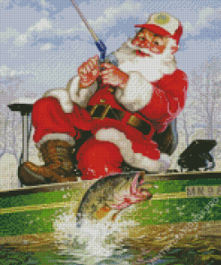 Santa Fishing Diamond Painting