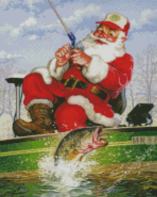 Santa Fishing Diamond Painting