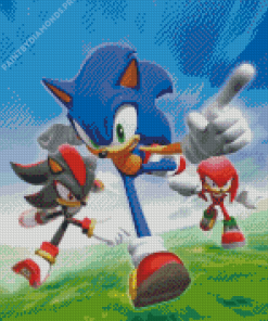 Shadow And Knuckles And Sonic Diamond Painting