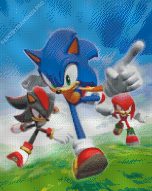 Shadow And Knuckles And Sonic Diamond Painting