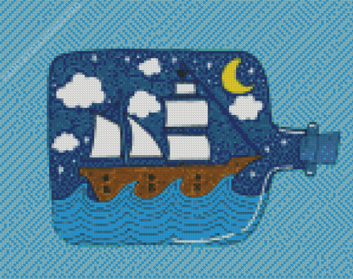 Ship In Bottle Art Diamond Painting