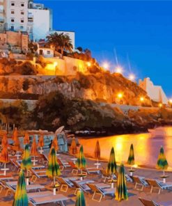 Sperlonga Beach At Night Diamond Painting