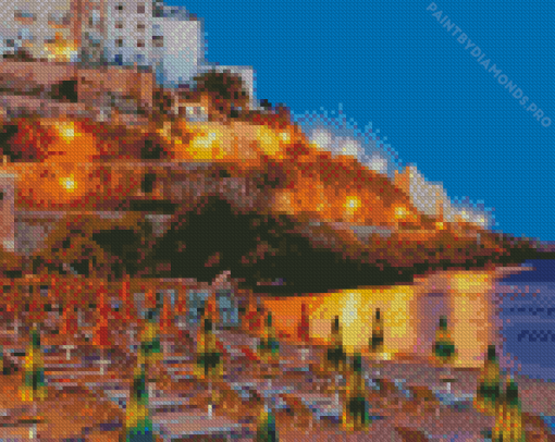 Sperlonga Beach At Night Diamond Painting