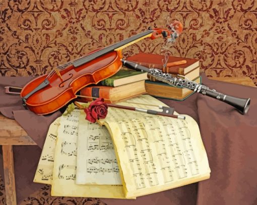 Violin And Clarinet Diamond Painting