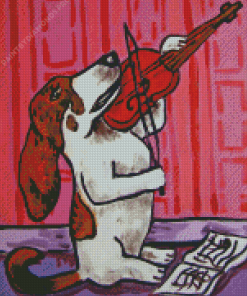 Violinist Dog Art Diamond Painting