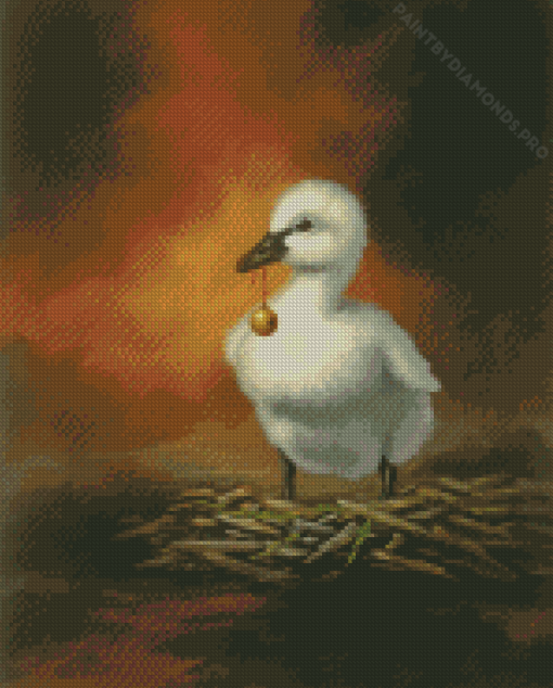 White Duckling Art Diamond Painting