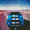 White And Blue Mustang Diamond Painting