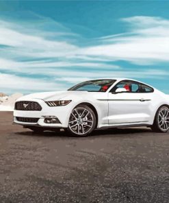 White Ford Mustang Diamond Painting