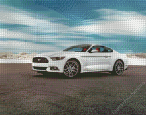 White Ford Mustang Diamond Painting