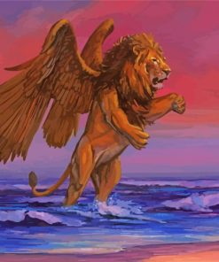 Winged Lion In Sea Diamond Painting