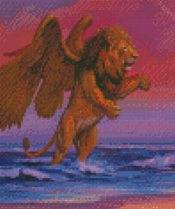 Winged Lion In Sea Diamond Painting