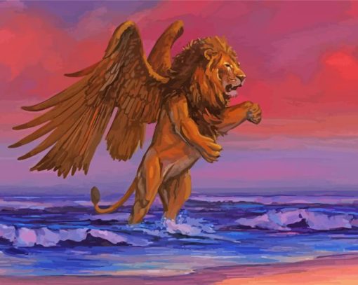 Winged Lion In Sea Diamond Painting