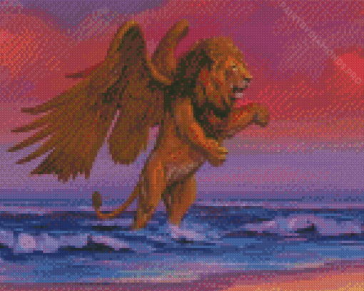 Winged Lion In Sea Diamond Painting