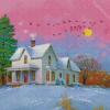 Winter Snow Cottage Diamond Painting