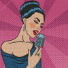 Woman Singing Pop Art Diamond Painting