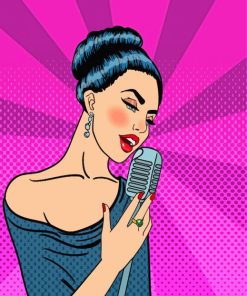 Woman Singing Pop Art Diamond Painting