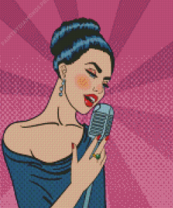 Woman Singing Pop Art Diamond Painting