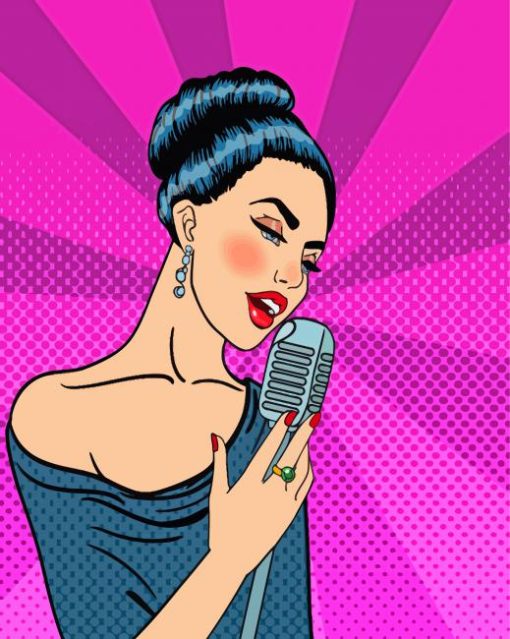 Woman Singing Pop Art Diamond Painting