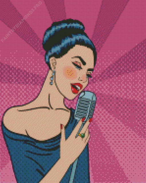 Woman Singing Pop Art Diamond Painting