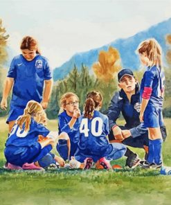 Abstract Girls Soccer Diamond Painting