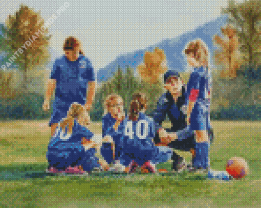 Abstract Girls Soccer Diamond Painting