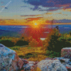 Acadia Mountain Sunset Diamond Painting