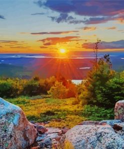 Acadia Mountain Sunset Diamond Painting