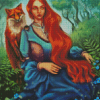 Aesthetic Fox Lady Diamond Painting