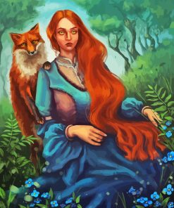 Aesthetic Fox Lady Diamond Painting