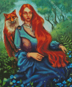 Aesthetic Fox Lady Diamond Painting