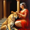 Aesthetic Lion And Lady Diamond Painting