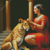 Aesthetic Lion And Lady Diamond Painting