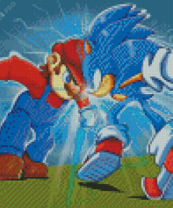 Aesthetic Mario And Sonic Diamond Painting