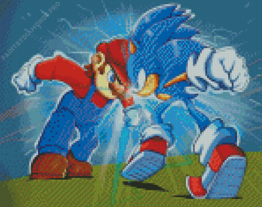 Aesthetic Mario And Sonic Diamond Painting