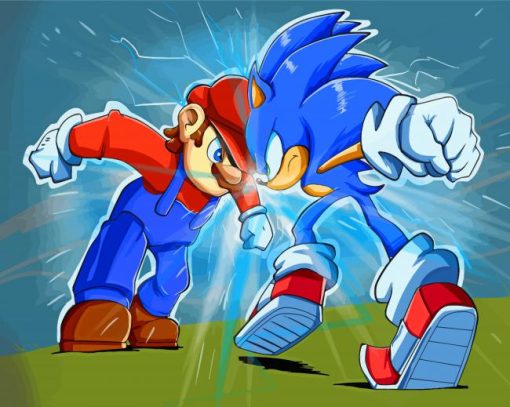 Aesthetic Mario And Sonic Diamond Painting