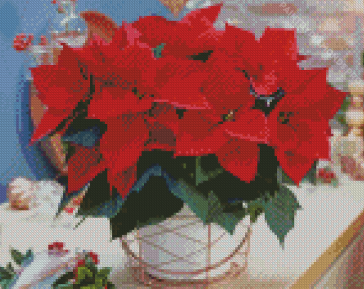 Aesthetic Poinsettia Diamond Painting