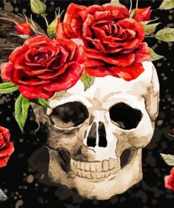 Aesthetic Skull And Roses Diamond Painting