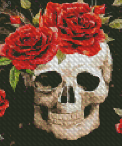 Aesthetic Skull And Roses Diamond Painting