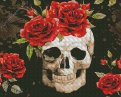 Aesthetic Skull And Roses Diamond Painting