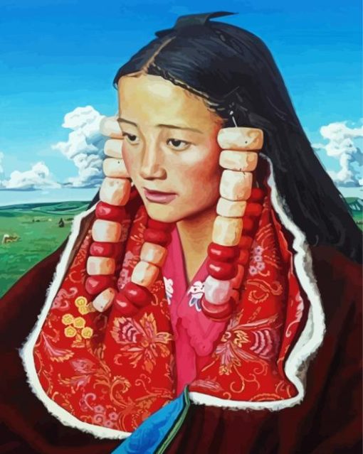 Aesthetic Tibet Girl Diamond Painting