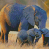 African Elephants Diamond Painting