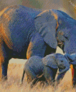 African Elephants Diamond Painting