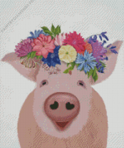 Animals With Flower Crown Diamond Painting