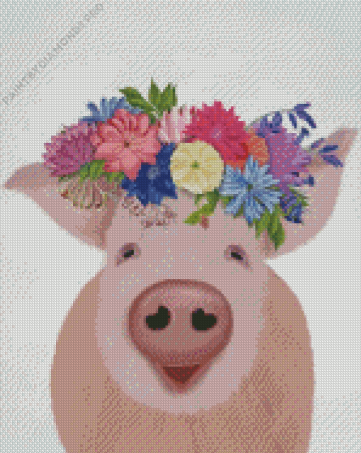 Animals With Flower Crown Diamond Painting