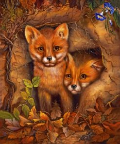 Baby Foxes Diamond Painting