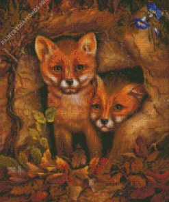 Baby Foxes Diamond Painting