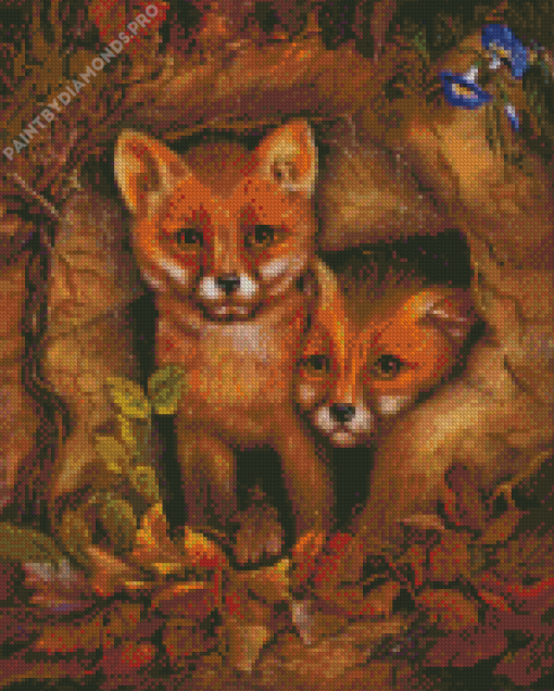 Baby Foxes Diamond Painting