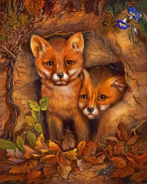 Baby Foxes Diamond Painting