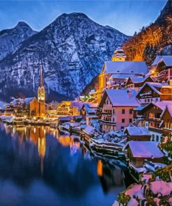 Beautiful Winter Village Diamond Painting